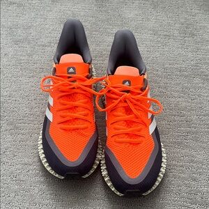 Adidas Men’s Bright Orange, Gray, and Navy Sneakers
